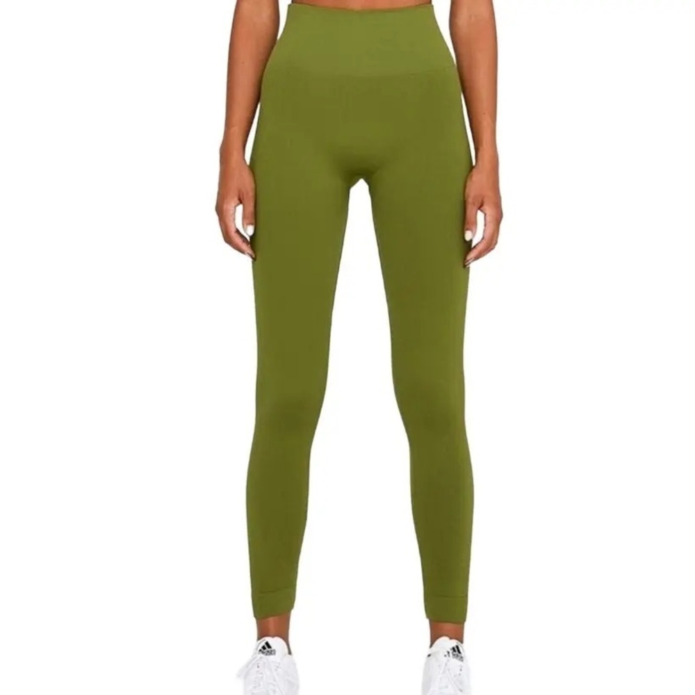 Set Active LA Sculptflex Seamless Green Athletic Gym Leggings Size Small